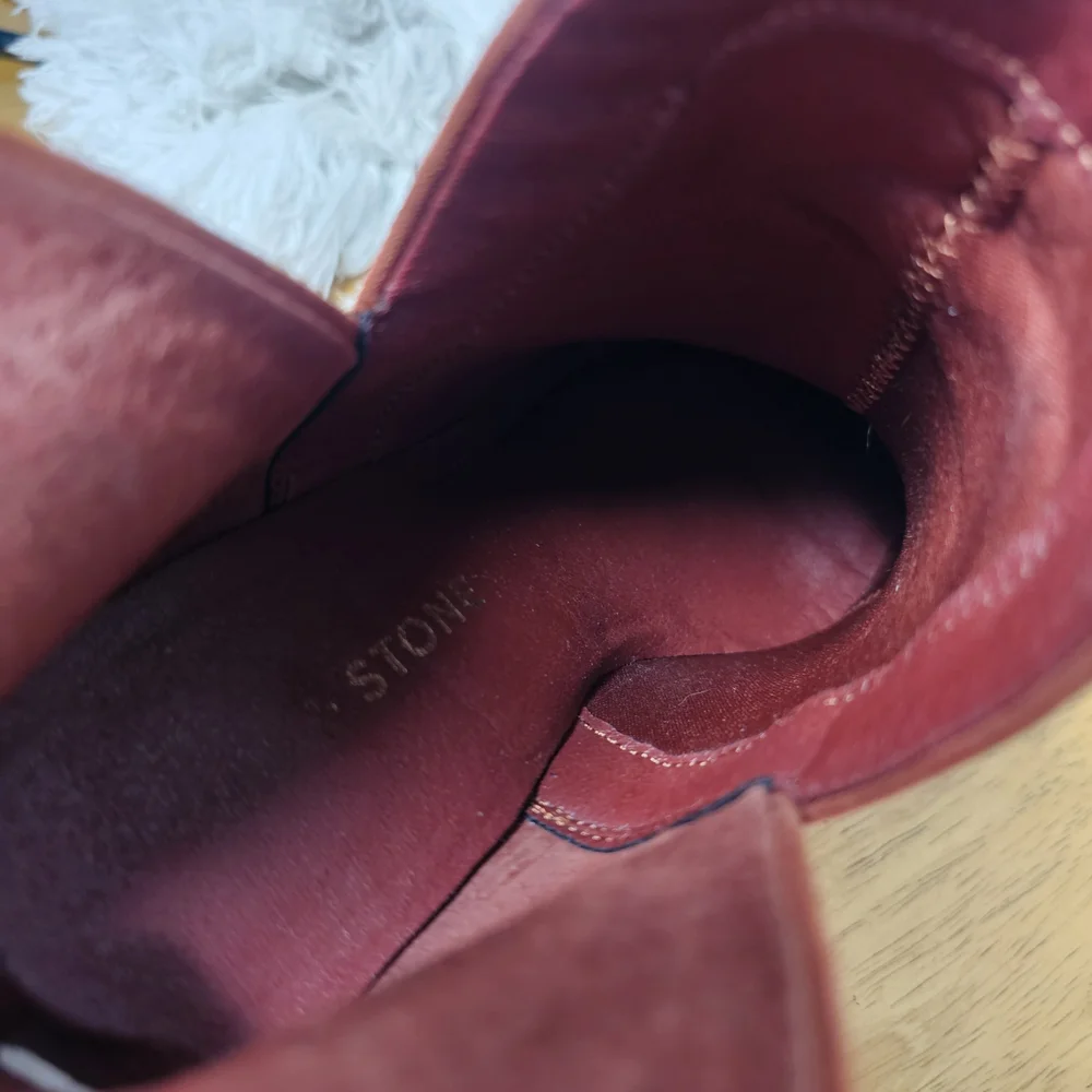 Sun + Stone Rust‎ Orange Ankle Booties Fall Autumn Chic Pumpkin Size 7